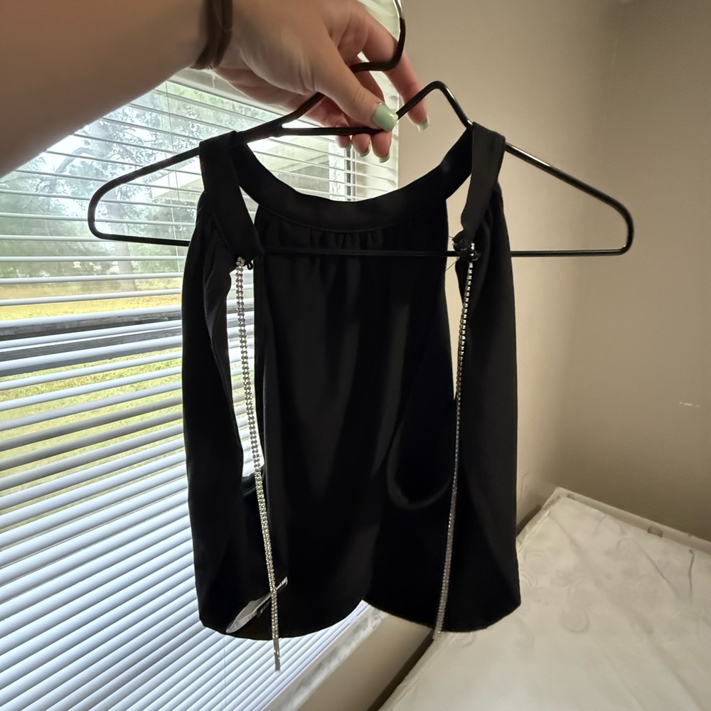 SHEIN Black Chain Strap Tank Top